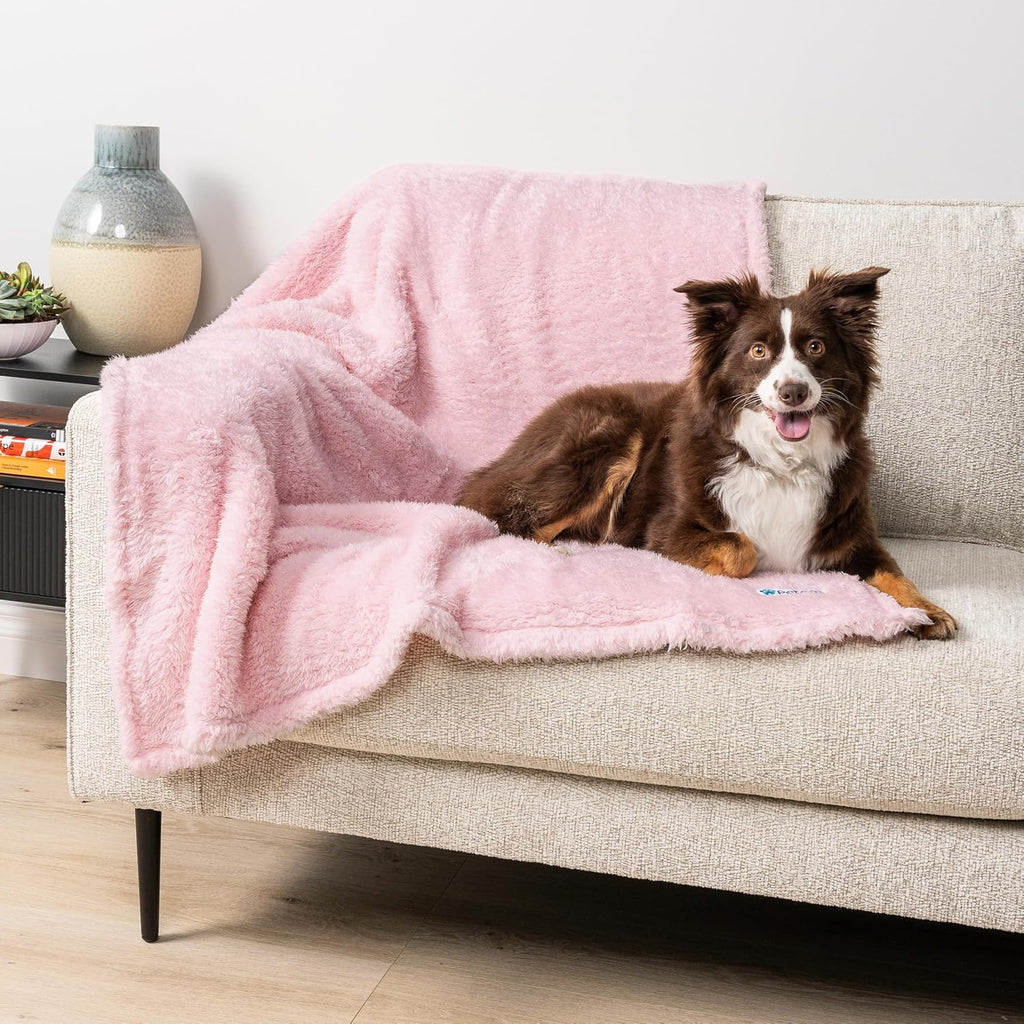 Fluffy Waterproof Dog Blanket Fleece | Soft Warm Pet Fleece Throw for Large Dogs and Cats | Fuzzy Plush Sherpa Throw Furniture Protector Sofa Couch Bed